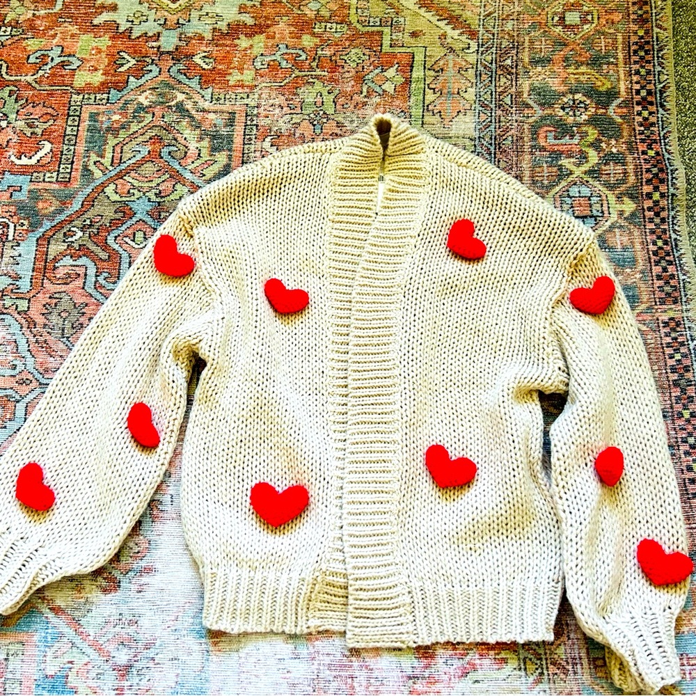 Anthropologie Susannah 3D Heart Sweater! Super cute